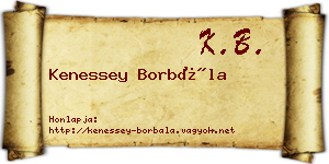 Kenessey Borbála névjegykártya