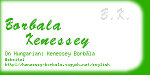 borbala kenessey business card